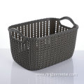 plastic rattan woven storage organize basket with handle